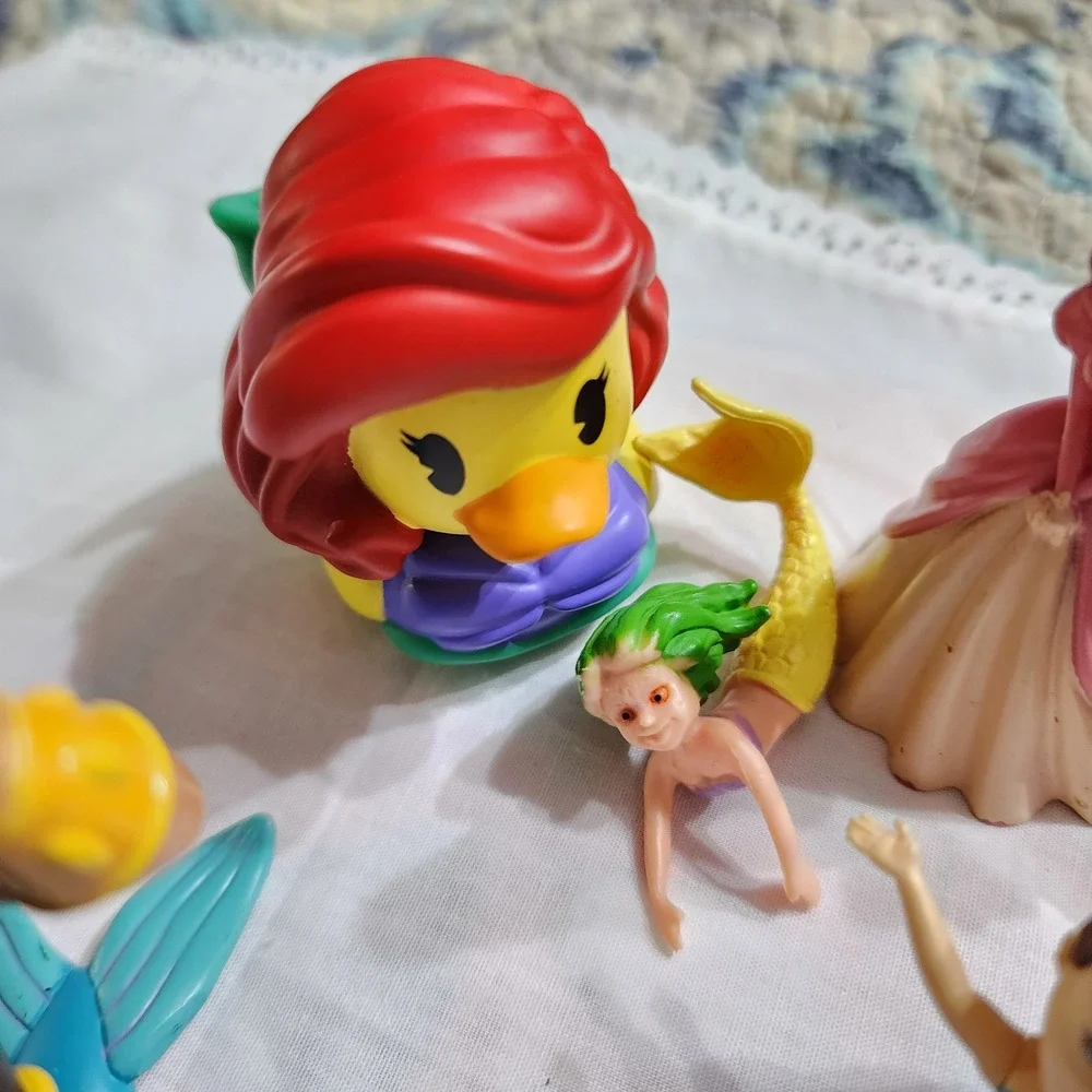Disney The Little Mermaid Figure Lot Ariel King Triton Prince Eric Sisters Duck